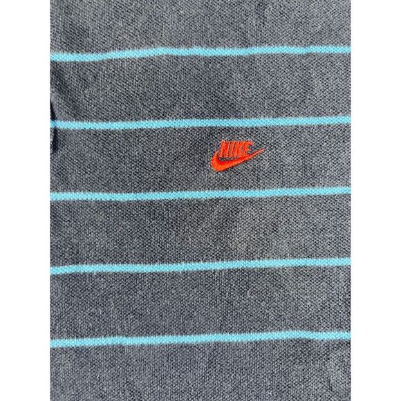 Men's Nike Dri-FIT Navy Blue Light Blue Striped Golf Polo Shirt Size 2XL EXC - Picture 7 of 10